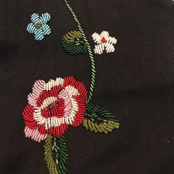 Joseph A. Black Beaded Cardigan Size Large - Picture 6 of 7